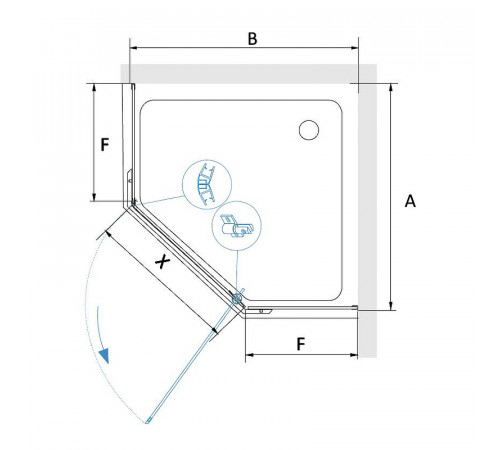 Душевой уголок RGW Passage PA-82B 100x100 41088200-14 профиль Черный стекло прозрачное