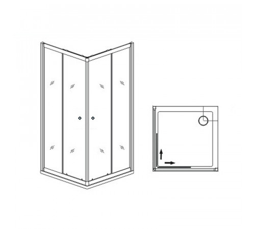 Душевой уголок RGW Dolphin TN-205-J 80x80 28912588-11 профиль Хром стекло прозрачное