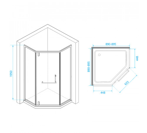 Душевой уголок RGW Hotel HO-084Gb 90x90 350608499-016 профиль Золото брашированное стекло прозрачное