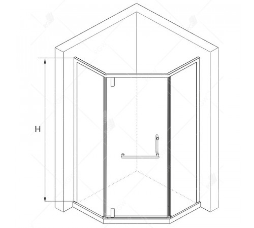 Душевой уголок RGW Hotel HO-084Gb 100x100 350608400-026 профиль Золото брашированное стекло матовое-сатинат