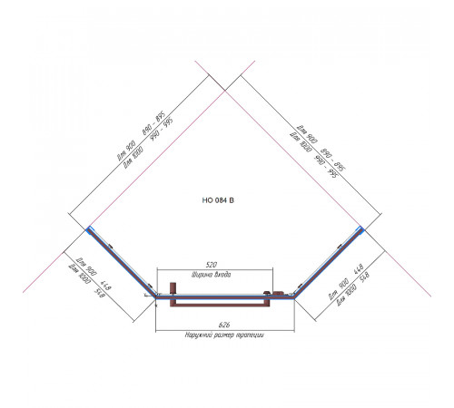 Душевой уголок RGW Hotel HO-084G 90х90 350608499-16 профиль Золото стекло прозрачное