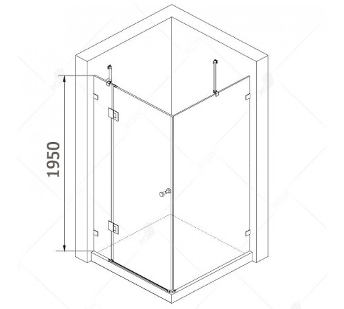 Душевой уголок RGW Hotel HO-044 120х90 350604492-11 петли Хром стекло прозрачное