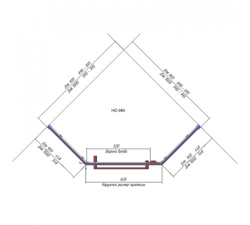 Душевой уголок RGW Hotel HO-084 90x90 350608499-11 профиль Хром стекло прозрачное