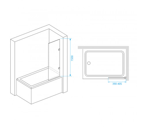 Шторка на ванну RGW Screens SC-056-2 40x150 3511056240-11 профиль Хром стекло прозрачное