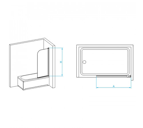 Шторка на ванну RGW Screens SC-009B 80х150 351100908-14 профиль Черный стекло прозрачное