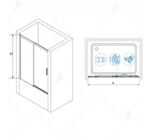 Шторка на ванну RGW Screens SC-45 180x150 34114518-11 профиль Хром стекло прозрачное