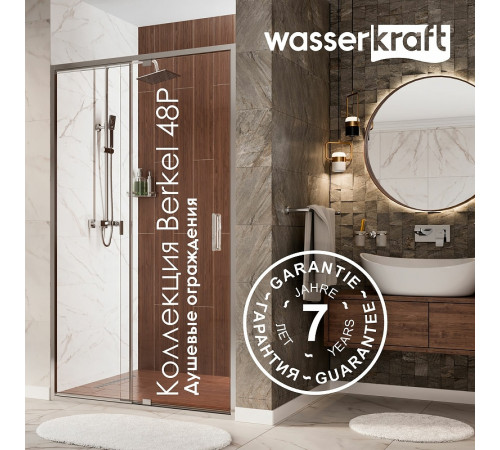 Душевой уголок WasserKRAFT Berkel 100x80 48P17 профиль Хром стекло прозрачное