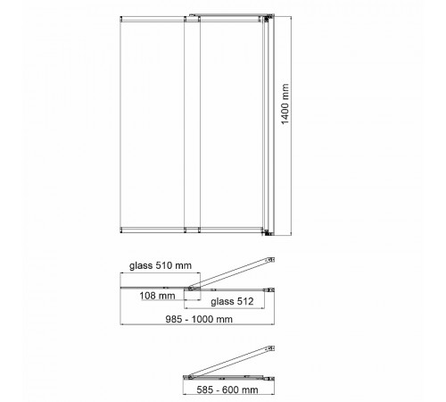 Шторка на ванну WasserKRAFT Main 100 41S02-100R Matt glass Fixed профиль Хром стекло матовое