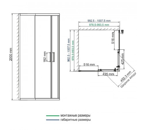 Душевой уголок WasserKRAFT Main 100x100 41S19 профиль Хром стекло прозрачное