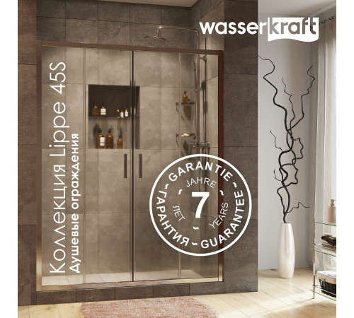 Душевой уголок WasserKRAFT Lippe 80x80 45S00 профиль Хром стекло прозрачное