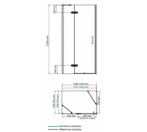 Душевой уголок WasserKRAFT Aller 120х80 L 10H06LBLACK MATT профиль Хром матовый стекло прозрачное