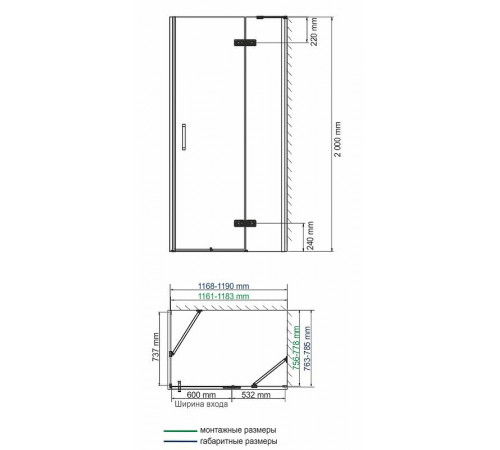 Душевой уголок WasserKRAFT Aller 120x80 10H06R профиль Хром стекло прозрачное