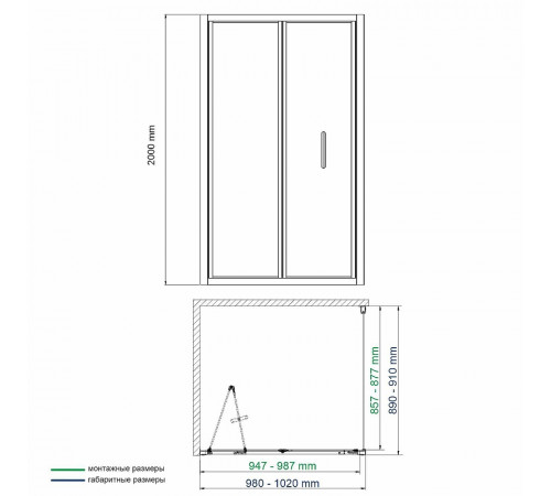 Душевой уголок WasserKRAFT Weser 100x90 78F22 профиль Хром стекло прозрачное