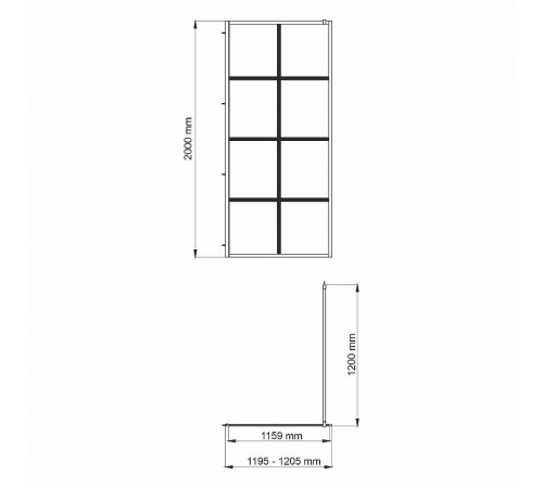 Душевая перегородка WasserKRAFT Glan 120 66W40 профиль Черный матовый стекло прозрачное