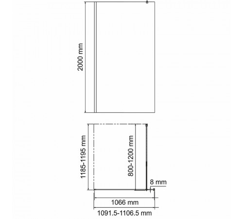 Душевая перегородка WasserKRAFT Rossel 110 28W46 профиль Серебристый стекло прозрачное