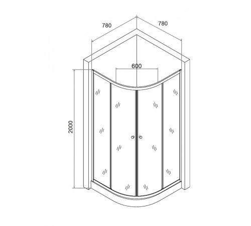 Душевой уголок Agger A01-080MCR 80x80 профиль Хром стекло матовое