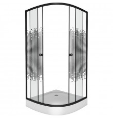 Душевой уголок Niagara Eco 90x90 NG-007-14 Black профиль Черный стекло с рисунком