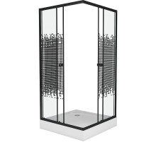 Душевой уголок Niagara Eco 100х100 NG-010-14Q Black профиль Черный стекло с рисунком