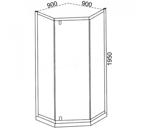 Душевой уголок Ceruttispa 90x90 C3AWD профиль Белый стекло рифленое