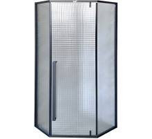 Душевой уголок Ceruttispa 90x90 C3ABD профиль Черный стекло рифленое