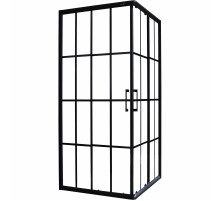 Душевой уголок Ceruttispa Muza 90x90 профиль Черный стекло прозрачное с рисунком