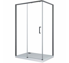 Душевой уголок Ceruttispa Vito 110x80 B L профиль Черный стекло прозрачное