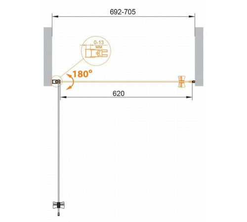 Душевая дверь Cezares Eco 70 ECO-O-B-1-70-C-Cr профиль Хром стекло прозрачное