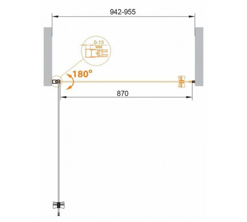 Душевая дверь Cezares Eco 95 ECO-O-B-1-95-P-Cr профиль Хром стекло рифленое