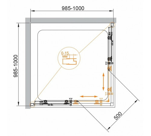 Душевой уголок Cezares Eco 100x100 ECO-O-A-2-100-C-Cr профиль Хром стекло прозрачное