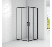 Душевой уголок Cezares Eco 90x90 ECO-O-A-2 профиль Черный стекло прозрачное