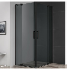 Душевой уголок Cezares Slider 100x80 SLIDER-AH-2-70/80-90/100-GRIGIO-NERO профиль Черный матовый стекло тонированное