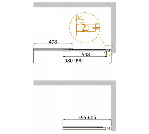 Шторка на ванну Cezares Slider 100 SLIDER-VF-11-100/150-P-Cr профиль Хром стекло рифленое