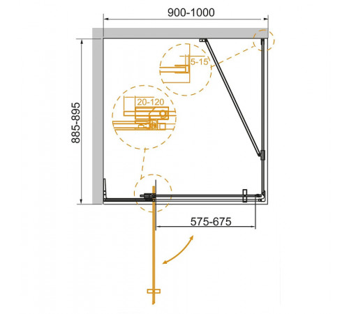 Душевой уголок Cezares Slider 100x90 SLIDER-AH-1-90-90/100-C-NERO профиль Черный матовый стекло прозрачное