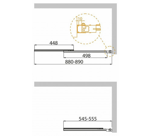 Шторка на ванну Cezares Slider 90 SLIDER-VF-11-90/150-P-Cr профиль Хром стекло рифленое