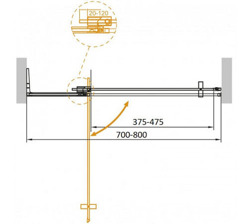 Душевая дверь Cezares Slider 80 SLIDER-B-1-70/80-C-Cr профиль Хром стекло прозрачное