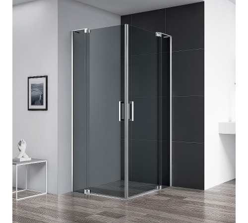 Душевой уголок Cezares Slider 80x80 SLIDER-A-2-70/80-GRIGIO-Cr профиль Хром стекло серое