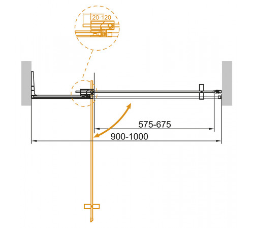 Душевая дверь Cezares Slider 100 SLIDER-B-1-90/100-GRIGIO-Cr профиль Хром стекло серое