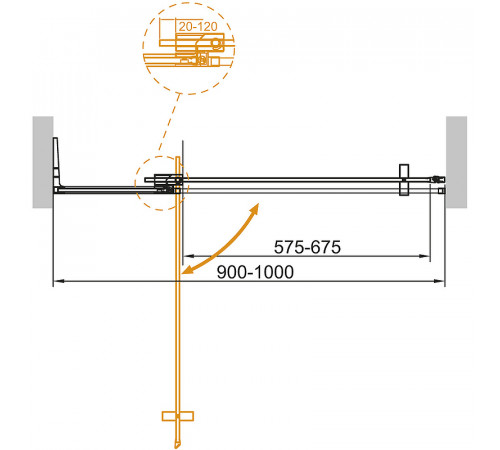 Душевая дверь Cezares Slider 100 SLIDER-B-1-90/100-BR-Cr профиль Хром стекло бронзовое