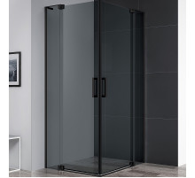Душевой уголок Cezares Slider 80x80 SLIDER-A-2-70/80-GRIGIO-NERO профиль Черный матовый стекло серое
