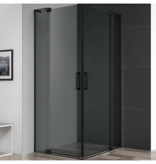 Душевой уголок Cezares Slider 90x80 SLIDER-AH-2-70/80-80/90-GRIGIO-NERO профиль Черный матовый стекло серое