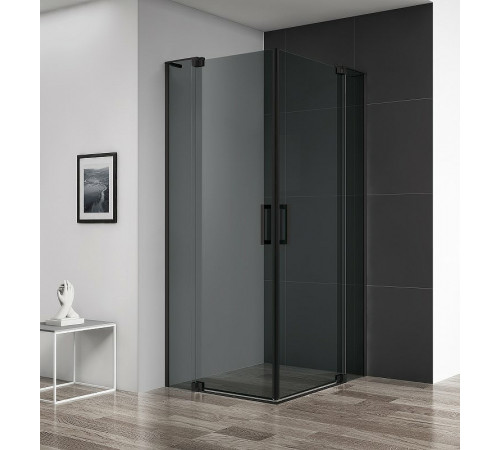 Душевой уголок Cezares Slider 90x110 SLIDER-AH-2-80/90-100/110-GRIGIO-NERO профиль Черный матовый стекло тонированное