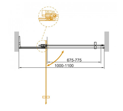 Душевая дверь Cezares Slider 110 SLIDER-B-1-100/110-GRIGIO-Cr профиль Хром стекло тонированное