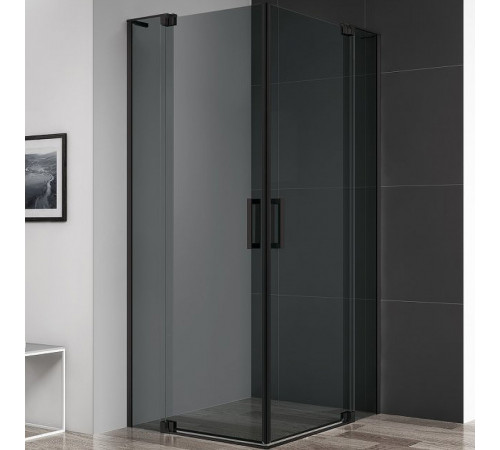 Душевой уголок Cezares Slider 90x110 SLIDER-AH-2-80/90-100/110-GRIGIO-NERO профиль Черный матовый стекло тонированное