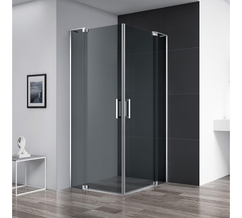 Душевой уголок Cezares Slider 90x90 SLIDER-A-2-80/90-GRIGIO-Cr профиль Хром стекло серое