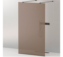 Душевая перегородка Cezares Liberta 110 LIBERTA-L-2-110-120-BR-NERO профиль Черный матовый стекло бронзовое