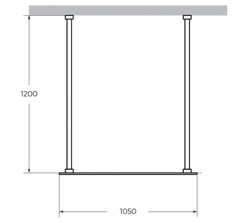 Душевая перегородка Cezares Liberta 105 LIBERTA-L-2-105-120-C-NERO профиль Черный матовый стекло прозрачное