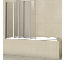 Шторка на ванну Cezares Pratico 120 PRATICO-V-5-120/140-C-Cr профиль Хром стекло прозрачное