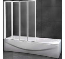 Шторка на ванну Cezares Relax 90 L RELAX-V-4-90/140-P-Bi-L профиль Серый стекло рифленое