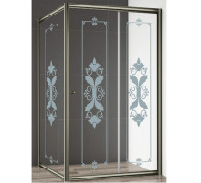 Душевой уголок Cezares GIUBILEO-AH-1-120/90-SCORREVOLE-CP-Br стекло прозрачное с матовым принтом профиль Бронза