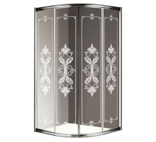 Душевой уголок Cezares Giubileo R2 80x80 GIUBILEO-R-2-80-SCORREVOLE-CP-Cr прозрачное стекло с матовым принтом профиль Хром
